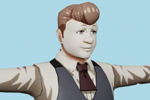 Enji Koma Tokyo-Ghoul, male, man, people, human, xna, characters, rigged